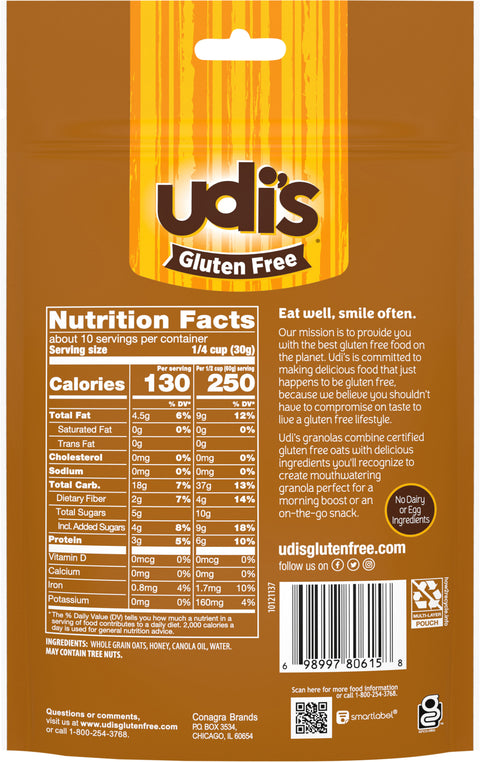 Udi's Gluten Free Au Naturel Granola 11 OZ