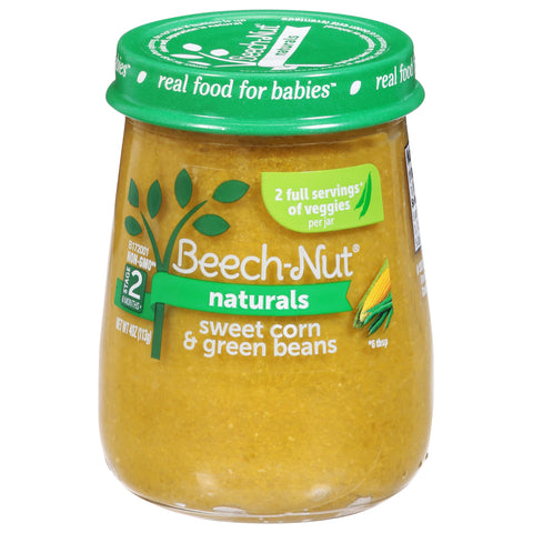 Beechnut Stage 2 Just Sweet Corn & Green Beans 4 OZ