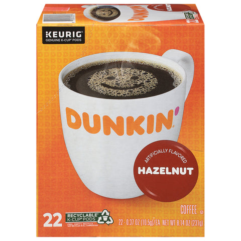 Dunkin Hazelnut K Cup Pods 22 Pods