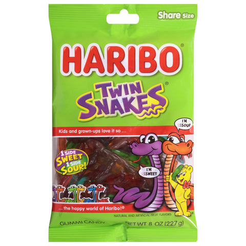 Haribo Twin Snakes Gummi Candy Share Size 8 oz