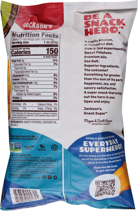 Jackson's Avocado Oil Kettle Cooked Sea Salt Sweet Potato Chips 5 oz