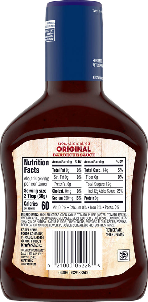 Kraft Original BBQ Sauce 18 OZ