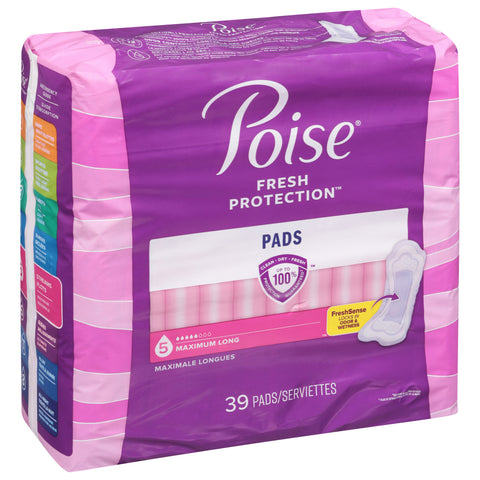 Poise Fresh Protection 5 Long Maximum Pads 39 ea