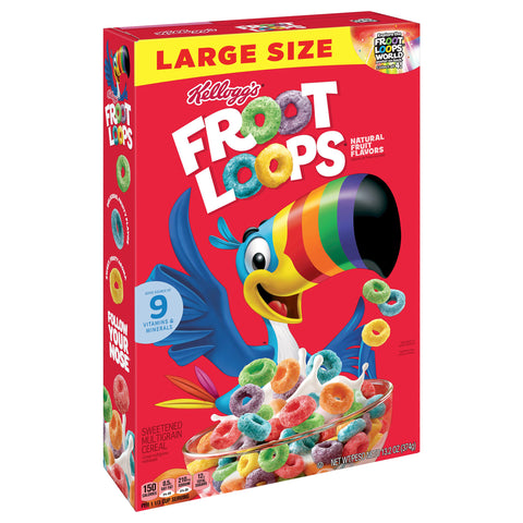 Fruit Loops Natural Fruit Flavors Cereal Large Size 13.2 oz