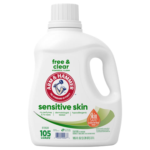 Arm & Hammer Sensitive Skin Free & Clear Liquid Laundry Detergent, 105 fl oz, 105 Loads