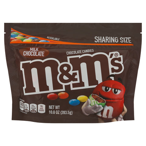 M&M's Milk Chocolate Chocolate Candies Sharing Size 10.0 oz - 12 Pack