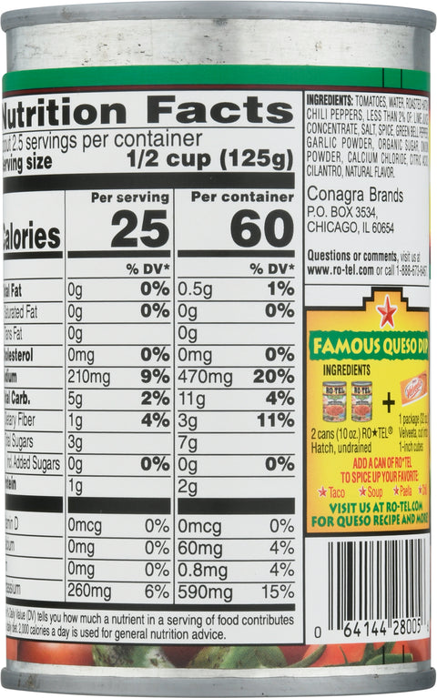 Rotel Diced Tomato & Hatch Chilies 10 OZ