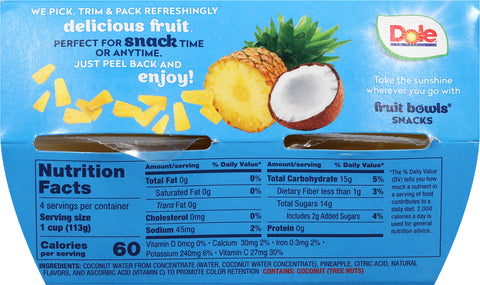 Dole Pineapple Tidbits in Coconut Water 4