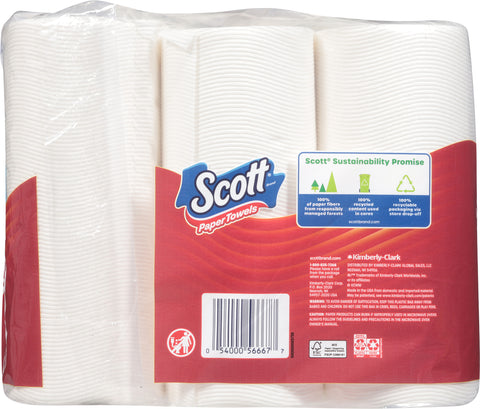 Scott One-Ply Choose-A-Sheet Fast Absorbing Paper Towels Double Rolls 6 ea