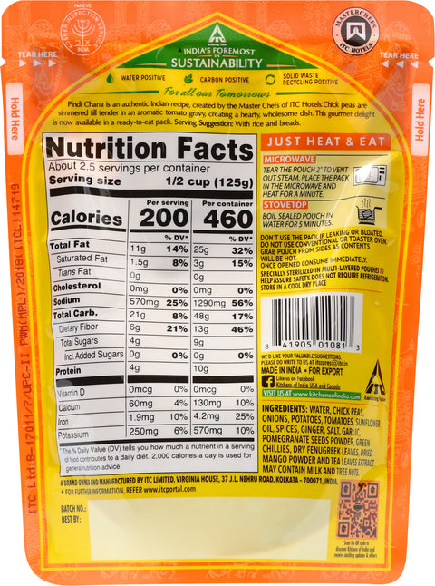 Kitchens Of India Gluten Free Pindi Chana 10 OZ