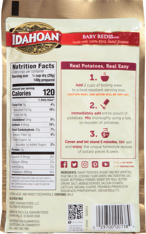 Idahoan Baby Reds Mashed Potatoes 4.1 OZ