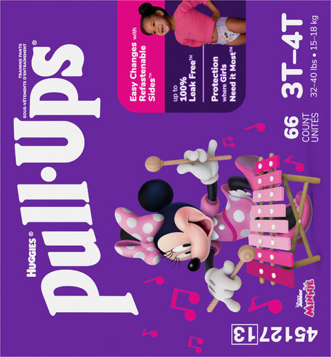 Pull-Ups Girls' Potty Training Pants, 3T-4T (32-40 lbs), 66 Count