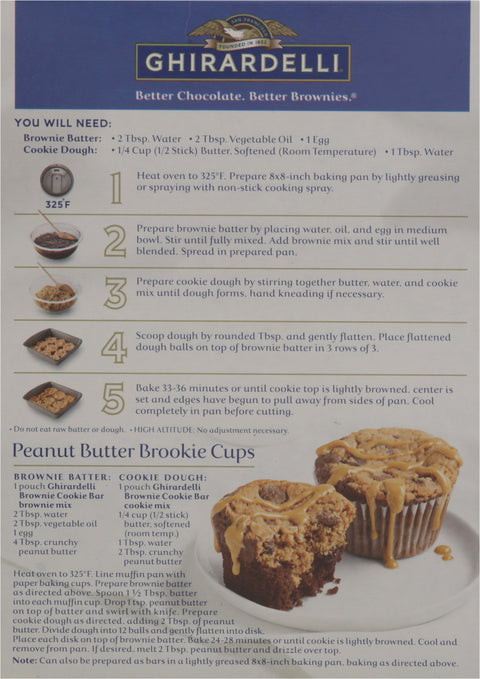 Ghirardelli Gluten Free Premium Double Chocolate Brownie Mix 18 oz