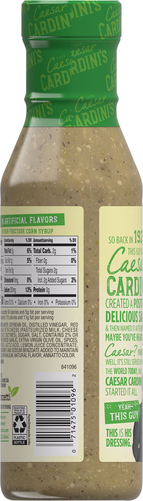 Cardini's Light Greek Vinaigrette Dressing 12 FZ