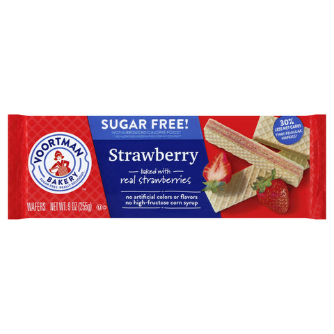 Voortman Bakery Zero Sugar Strawberry Wafers 9 oz - 12 Pack