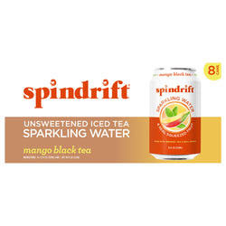 Spindrift Unsweetened Iced Tea Mango black Tea Sparkling Water - 96 OZ 3 Pack