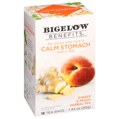 Bigelow Benefits Ginger & Peach Herbal Tea 18 CT