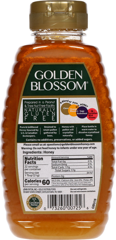 Golden Blossom Pure & Unfiltered Honey 16 oz