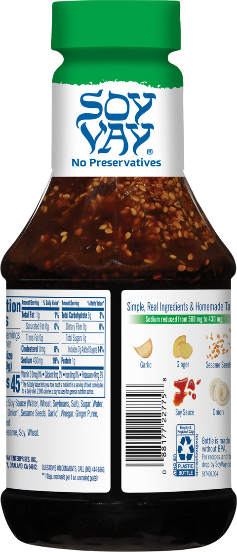 Soy Vay Low Sodium Veri Veri Teriyaki Marinade & Sauce 21 OZ