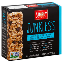 Junkless Chewy Granola Bars Chocolate Chip - 6.6 OZ 8 Pack