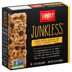 Junkless Chewy Granola Bar Peanut Butter - 6.6 OZ 8 Pack