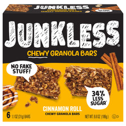 Junkless Cinnamon Roll Chewy Granola Bars - 6.6 OZ 8 Pack