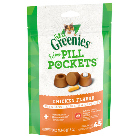 Greenies Feline Chicken Flavor Pill Pockets 1.6 OZ