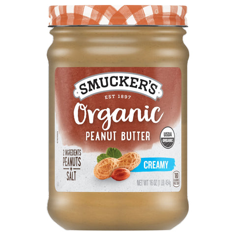 Smucker's Organic Natural Creamy Peanut Butter, 16 Ounces - 16 OZ 12 Pack