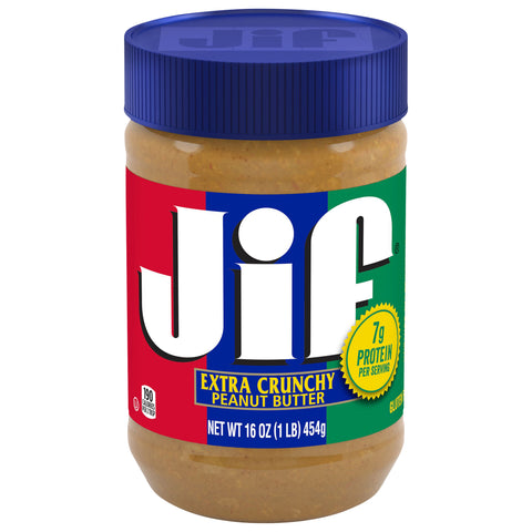 Jif Extra Crunchy Peanut Butter, 16-Ounce Jar - 16 OZ 12 Pack
