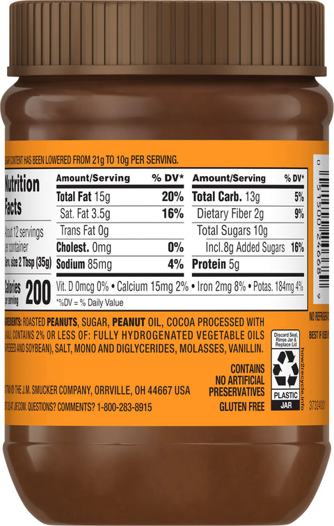 Jif Peanut Butter & Chocolate Flavored Spread, 15 Oz. Jar