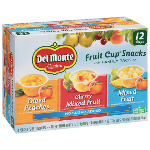 Del Monte Family Pack Fruit Cup Snacks 12 ea