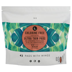 L. Pads Cholrine Free Ultra Thin - 42 CT 6 Pack