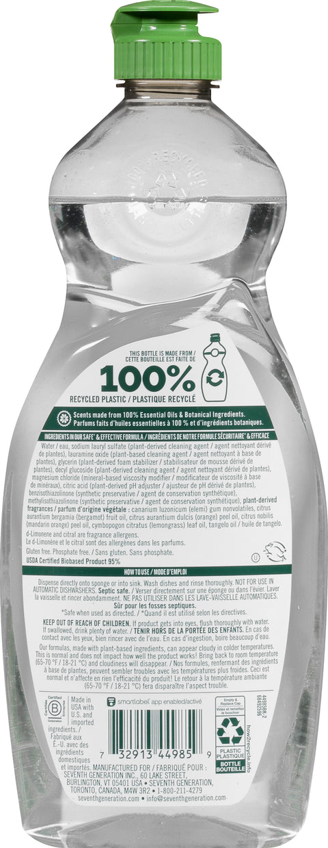 Seventh Generagtion Dish Soap Clementine Zest & Lemongrass Scent 19 FZ
