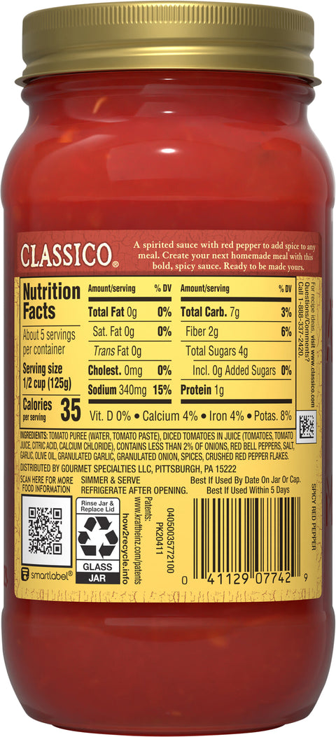 Classico Sauce Pasta Spicy Red Pepper 24 OZ