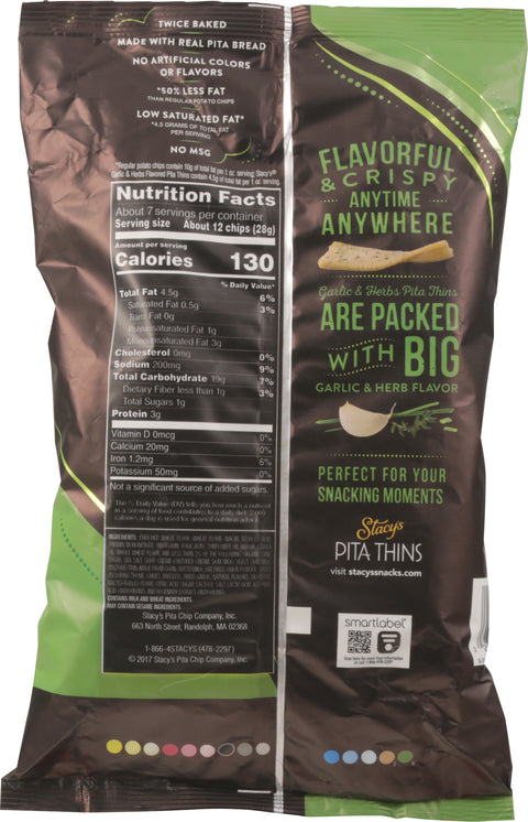 Stacy's Garlic & Herb Pita Thins 6.75 OZ