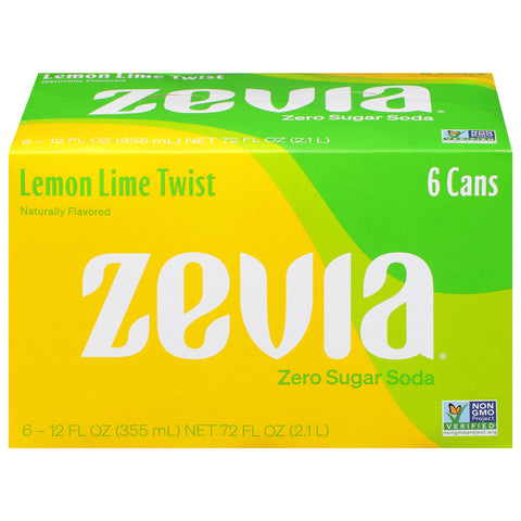 Zevia Zero Sugar Lemon Lime Twist Soda  72 FZ