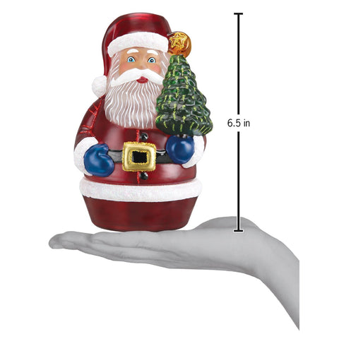 Santa With Tree Candle Light