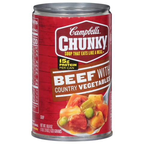 Campbell's Chunky Soup Beef With Country Vegetables 18.8 OZ