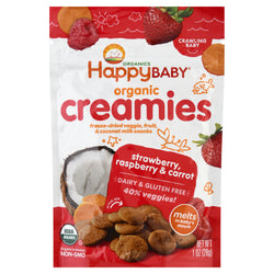 Happy Baby Organics Creamies Strawberry Raspberry & Carrot - 1 OZ 8 Pack