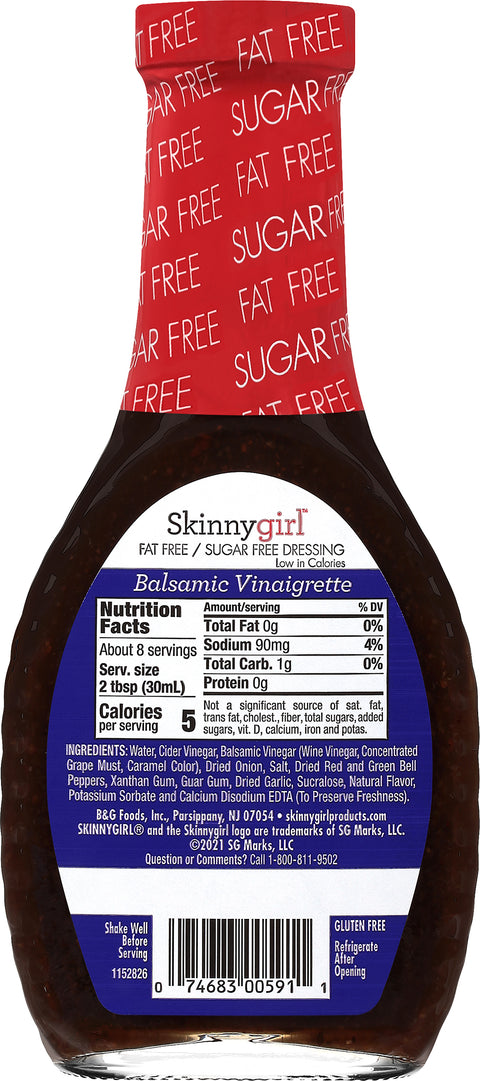Skinny Girl Dressing Fat Free/Sugar Free Balsamic Vinaigrette 8 FZ