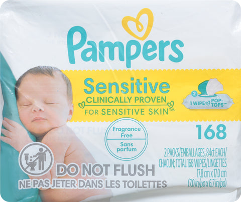 Pampers Wipes Sensitive 168 CT