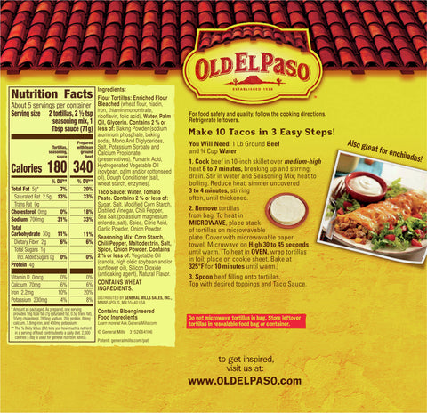 Old El Paso Dinner Kit Soft Taco 12.5 OZ