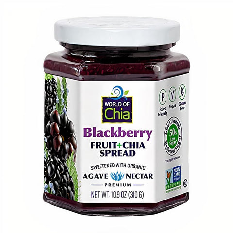 Space Enterprises (World of Chia) Chia Blackberry Fruit Spread Premium - 10.9 OZ 12 Pack