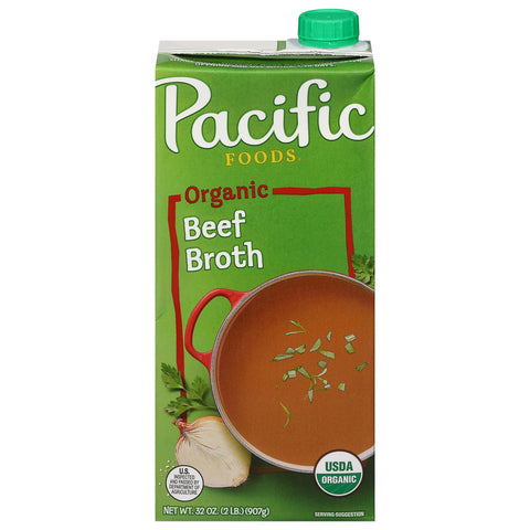 Pacific Foods Organic Beef Broth 32 oz - 12 Pack