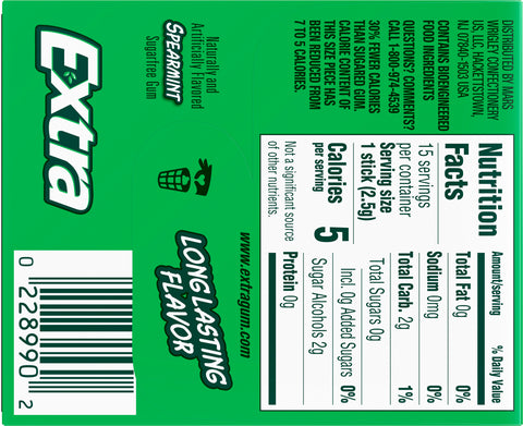 Extra Spearmint Gum 15 CT