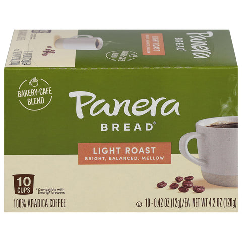 Panera Bread Cups Light Roast Coffee 10 - 0.42 oz Cups - 6 Pack