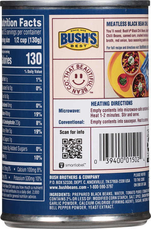 Bush's Mild Black Chili Beans 15.5 OZ