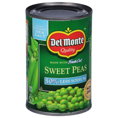 Del Monte Vegetables Fresh Cut Sweet Peas Low Salt 15 OZ