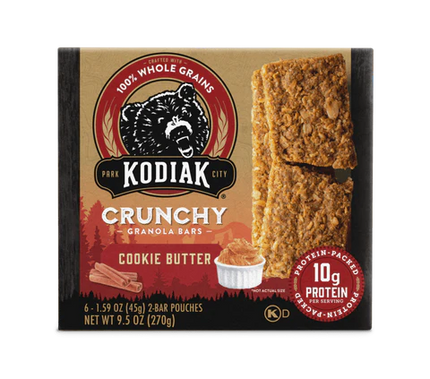 Kodiak Granola Bars Crunchy Cookie Butter - 9.5 OZ 12 Pack