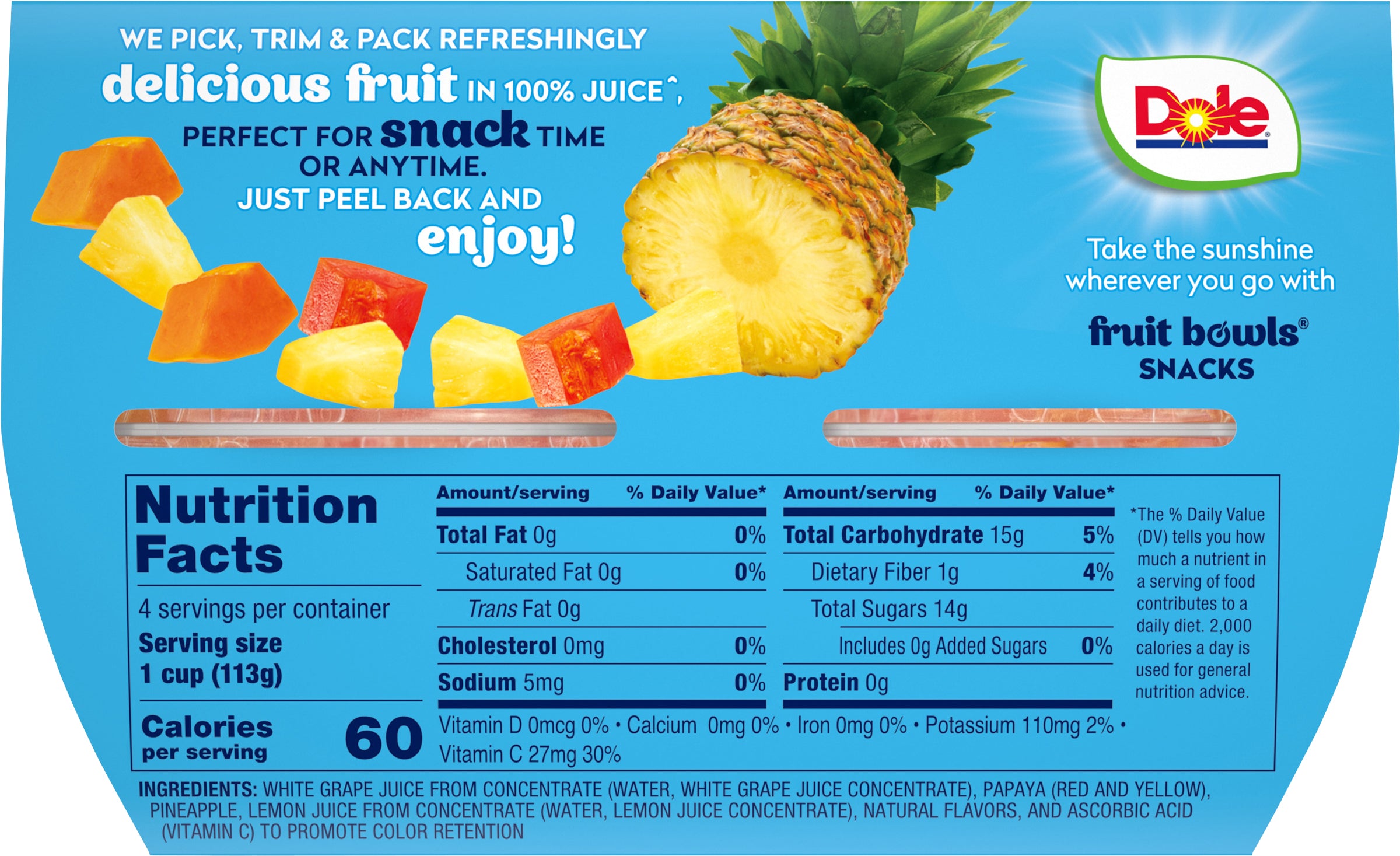 Dole Fruit Cups Tropical Fruit - 16 OZ 6 Pack – StockUpExpress